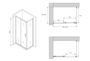   1000*900*1950  ABBER Schwarzer Diamant AG30100B-S90B  ,  