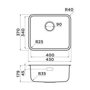     430*370  Omoikiri Omi 43-U/I Ultra Mini-GB 4997417 