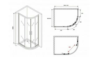   1100*900*1950  ABBER Schwarzer Diamant AG01119  ,  