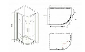   1200*800*1950  ABBER Schwarzer Diamant AG01128B  ,  