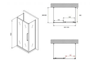   1000*500*1950  ABBER Schwarzer Diamant AG30100BH-S50B-S50B  ,  