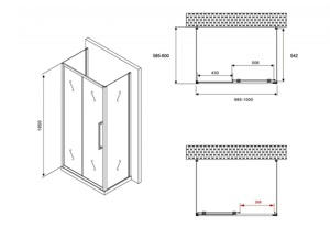   1000*600*1950  ABBER Schwarzer Diamant AG30100BH-S60B-S60B  ,  