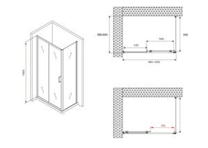   1000*600*1950  ABBER Schwarzer Diamant AG30100B-S60B  ,  