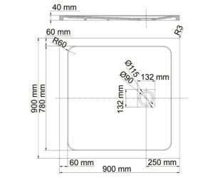   900*900  WasserKRAFT Neime 19T03 ,  - 