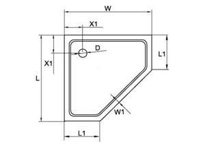   900*900*150  CEZARES TRAY-A-P-90-15-W0 