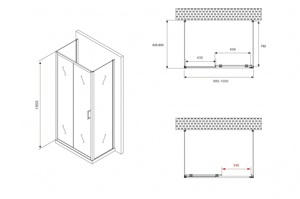   1000*850*1950  ABBER Schwarzer Diamant AG30100B-S85B-S85B  ,  