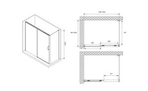   1200*1000*2000  ABBER Komfort AG93120B-S102B  ,  