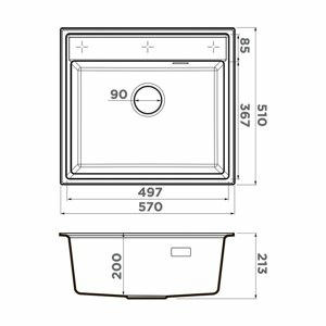   570*510  Omoikiri Daisen 57-WH 4997309 