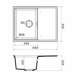   650*510  Omoikiri Yoru 64 Side-WH 4997319 