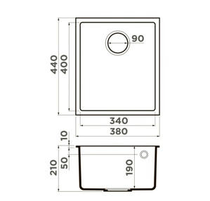   380*440  Omoikiri Bosen 38-U BL 4993157 