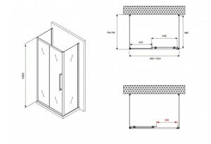   1000*750*1950  ABBER Schwarzer Diamant AG30100BH-S75B-S75B  ,  