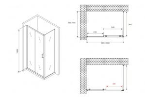   1000*700*1950  ABBER Schwarzer Diamant AG30100B-S70B  ,  