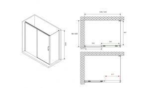   1400*1000*2000  ABBER Komfort AG93140B-S102B  ,  