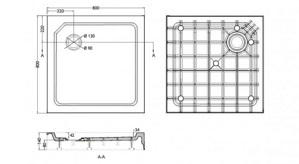  SMC   800*800*150  TRAY-SMC-A-80-550-150-W 