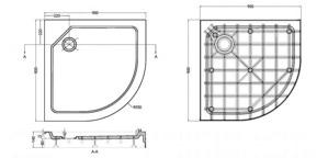  SMC   900*900*150  CEZARES TRAY-SMC-R-90-550-150-W 