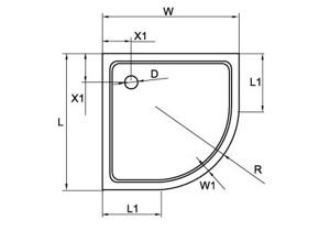   850*850*150  CEZARES TRAY-A-R-85-550-15-W 