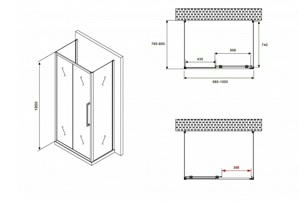   1000*800*1950  ABBER Schwarzer Diamant AG30100BMH-S80BM-S80BM  ,  