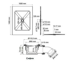     1400*1000  WasserKRAFT Elb 74T37 