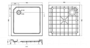  SMC   900*900*150  TRAY-SMC-A-90-550-150-W 