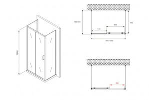   1000*800*1950  ABBER Schwarzer Diamant AG30100B-S80B-S80B  ,  