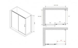   1500*900*2000  ABBER Komfort AG93150B-S92B  ,  