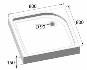    800*800  BelBagno TRAY-BB-A-80-15-W 