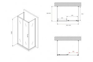   1000*900*1950  ABBER Schwarzer Diamant AG30100B-S90B-S90B  ,  