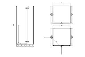   900*900*1950  ABBER Eins AG06099B  ,  