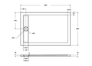    1200*800*35  BelBagno TRAY-BB-DUE-AH-120/80-4-W0 