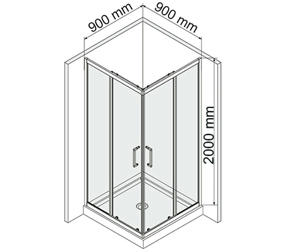   900*900  WasserKRAFT Main 41S03M Matt glass